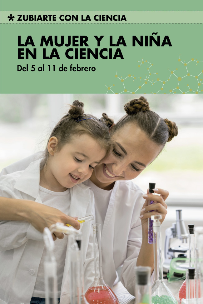 Mujer y niña ciencia